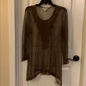 Brown sparkle blouse